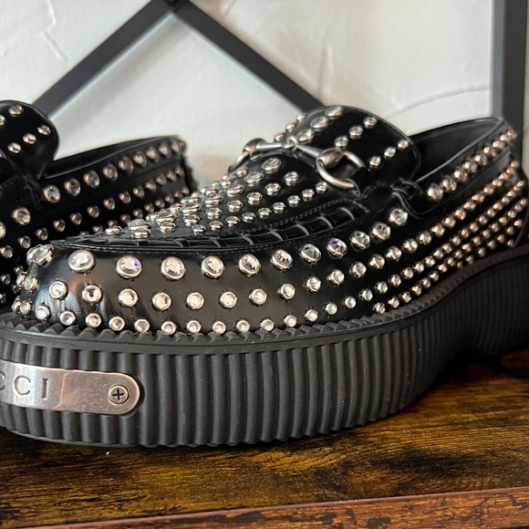 RARE Gucci Crystal Emellished Platform Loafer Unisex - Picture 9 of 9